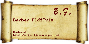 Barber Flávia névjegykártya